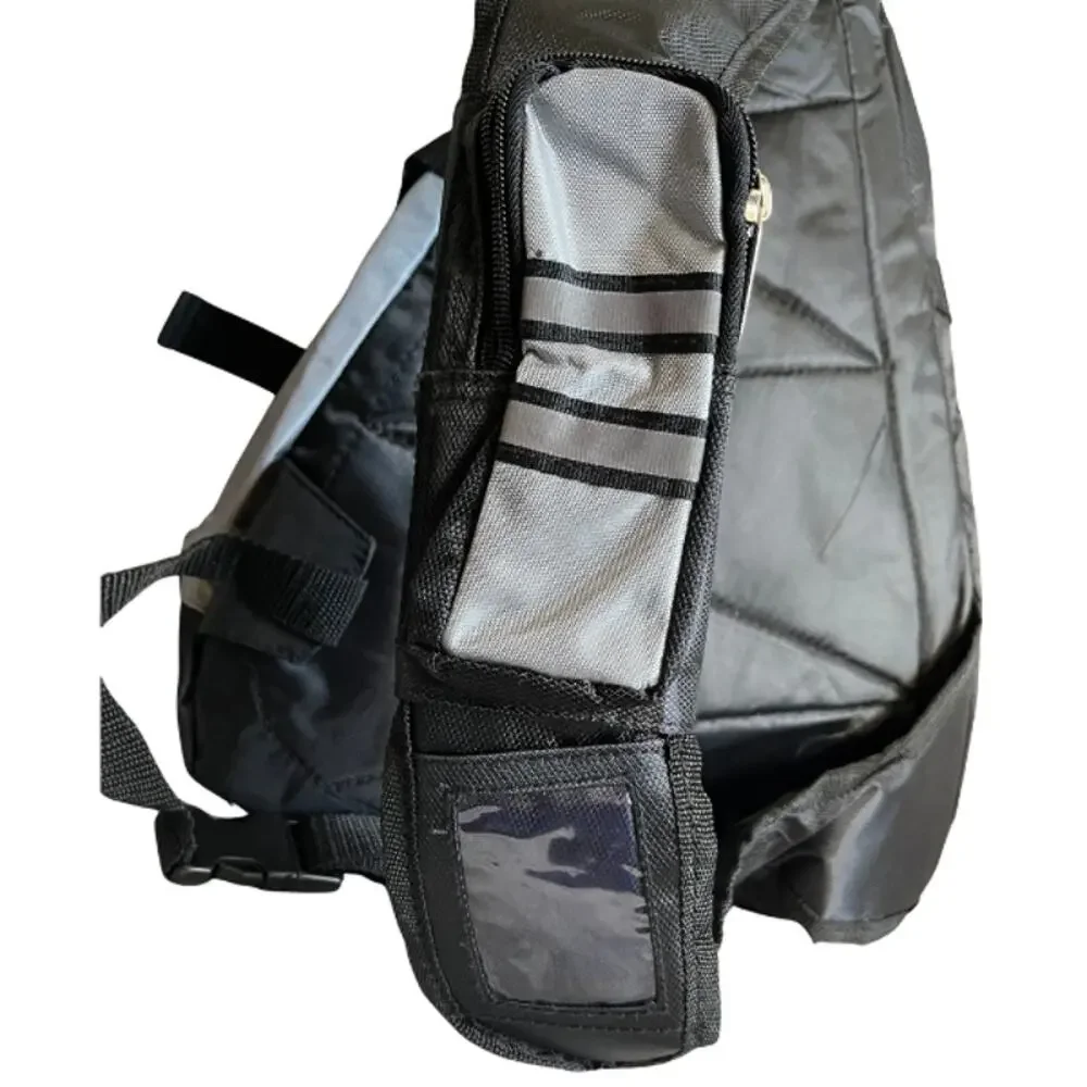 Fit to Fight Black and Grey Multicompartment Padded Strap Sling Backpack